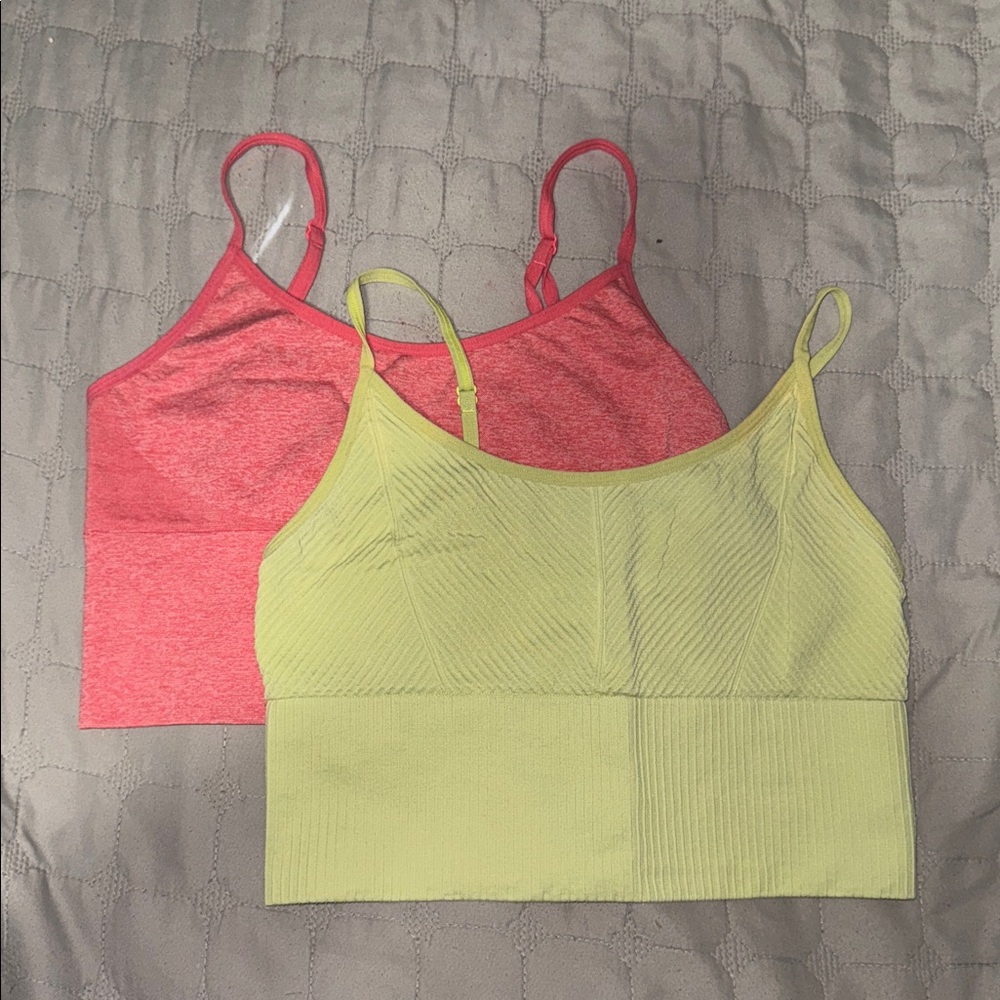 PINK Victoria's Secret Red and Yellow Tank Tops